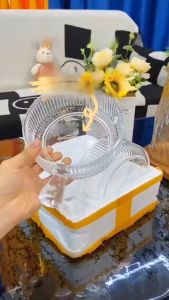 Glass Bowl with Handle Fruit Transparent Salad Bowl Household Dessert Plate Light Luxury Instant Noodle Bowl Baked Rice Bowls