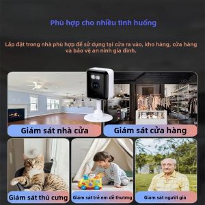 Camera Giám Sát Trong Nhà Thông Minh HD 1080P Với Kết Nối WiFi 2.4G Tầm Nhìn Ban Đêm Màu Sắc Đầy Đủ Độ Phân Giải Cao 4MP Và Đàm Thoại Hai Chiều Cho Phòng Ngủ Phòng Khách