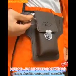 Leather Waist Bag for men waterproof original vintage mini organizer storage 100% genuine polo leather belt bag for cellphone key card multifunctional storage portable with coin purse with key chain with jogging outdooor card holder mini wallet with waist