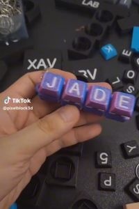 PixelBlock3D TWO SIDED Custom Customized Design Alphanumeric Custom Fidget Keys Keyboard Keychain