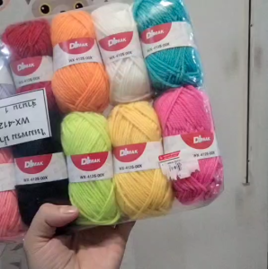 ไหมพรม ไหมพรมคอตตอน 12 ม้วน หนัก 25 กรัม คละสี สีพาสเทลน่ารัก งานDIY