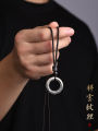 Routai Master 999 Pure Silver Pendants Vintage Chinese Style Snake Year Gifts for Men And Women Lucky Cloud Safety Buckle Necklaces. 