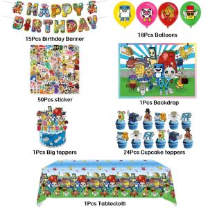 Hasbro | Steal a Brainrot Game Birthday Party Decorations Kit with Balloon Cake Topper Banner Tablecloth for Kids Baby Shower Favors Gift