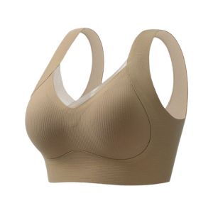 Sports Bra Womens Gathered Seamless Small Chest Anti-Sagging Thin Summer Lift Vest Style Large Chest Appears Small Bra