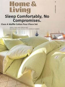NAIYOUCHENG | Waffle Washed Cotton 100% Pure Cotton Single Bedding Set