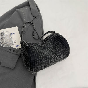 Casual Denim Shoulder Bag for Women Large Capacity Embroidered Crossbody Bag Fashionable Versatile Shopping Bag Handbag