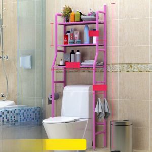 Bathroom Toilet Floor Standing Storage Rack Kitchen Laundry Room Organizer Utility Shelf Toilet Paper Soap Dispenser Holder