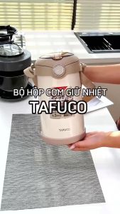 Bộ hộp cơm giữ nhiệt TAFUCO 2.9L 4 ngăn Inox 316L + tặng kèm set muỗng nĩa túi giữ nhiệt