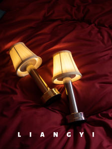 American Retro Fabric Charging Table Lamp Hotel Restaurant Atmosphere Night Light Outdoor Decorative Desk Lamp LED Light Source