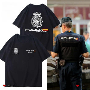 Spanish National Security Agency National Guard Themed Cotton T-Shirt Mens Tactical T-Shirt Summer Casual Wear Comfortable Top