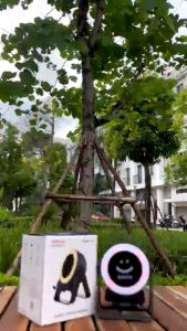 Loa Cảm Ứng Thông Minh Smile Giá Đỡ Khuếch Đại Âm Thanh Điện Thoại Đèn RGB Xoay 360° Pin 1200mAh