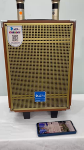 Loa kéo Bluetooth chính hãng AZPROAZ-V9A Bass 20 mẫu mới thùng gỗ cao cấpMic UHF hút âm nhẹ