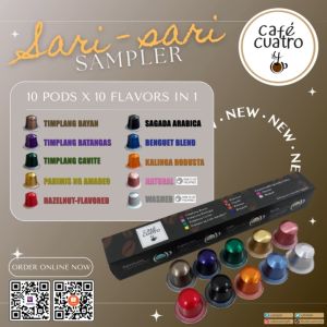 Cafe4Ph SARI-SARI Sampler Coffee Pods: 10 Nespresso-Compatible Aluminum Capsules