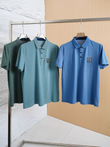 Áo Thun Polo Cổ Polo Tay Ngắn Bằng Lụa Tơ Tằm Cao Cấp Cho Nam Mùa Hè Thường Ngày Thoáng Khí Thoải Mái Thời Trang