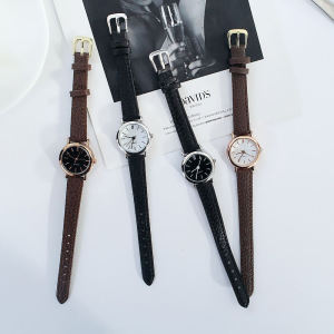 New Korean style trendy simple personality retro Harajuku style student men and women quartz leather belt couple watch⚡PH deliveryIn stock⚡