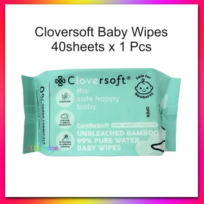 Cloversoft Unbleached Bamboo Organic Pure Water Baby Wipes 40sheets