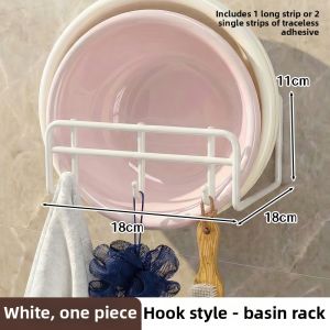 MINGZHIYIFAN | Wall-mounted Bathroom Basin Rack with Hooks
