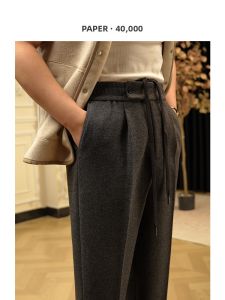 Warm Flannel Drawstring Waist Trousers Mens Pants