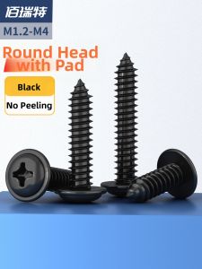 BAIRUITE | Black Crosshead Cap Self-tapping Screws Pointed Tail Round Head