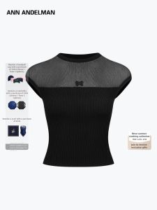 ANN ANDELMAN | See-through Lace Patchwork Sleeveless Tshirt