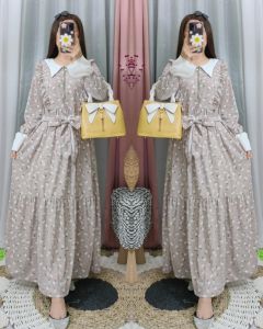 GAMIS VOXY BUNGA KERAH MODEL CANDA ADA TALI