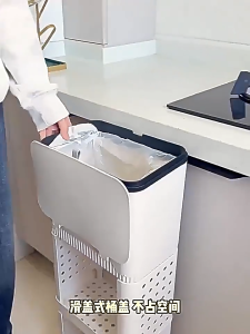𝗨𝗥𝗕𝗔𝗡𝗛𝗢𝗠𝗘𝗦 Large Capacity Multifunctional Kitchen Trash Can with Lid | Modern Breathable Dustbin Garbage Bin Rubbish Organizer for Home Kitchen Bathroom Pantry | Odor Control Easy Clean Durable Plastic Design