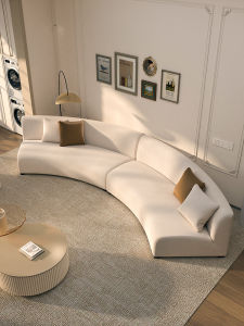 Luxurious Semi-Circular Sofa Corner Reception Area Beauty Salon Office Sales Office Hotel Lobby Unique Shape Furniture Design
