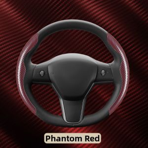 CapitAuto | Carbon Fiber Textured Ultra-thin Anti-slip All-Season High-end Steering Wheel Cover