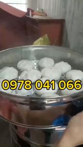 Nồi hấp bánh bao hấp xôi giò hấp cơm tấm hấp gà size 52cm 3 tầng chạy bằng điện