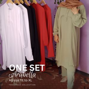 Setelan wanita ARABELLA one set terbaru kekinian crinkle air flow all size fit to xl bisa cod
