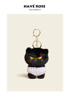 HAVEROSE Original Small Cat Toy Plush Hanging Ornament for Bags Female Style Soft Stuffed Dolls Bookbag Accessories Summer 2025