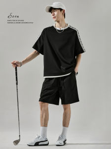SZON | Color Block Striped Two-Piece Set Casual Wear