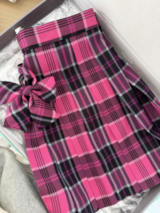 Váy Chữ a Xếp Ly Màu Đỏ Hồng Cho Học Sinh Váy Ngắn Phong Cách Nhật Bản Mùa Hè 2025 Váy Xếp Ly Polyester Cạp Cao Không Có Thương Hiệu