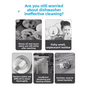 MONLEYTA | Dishwasher Detergent Three-Piece Set Oil Stain Remover Water Scale Removal Odor Eliminator Universal For Fang Tai Dishware