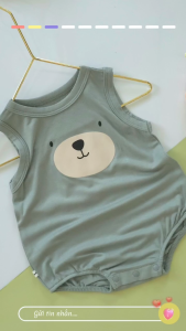 Body hè 3 lỗ BUNNY chất cotton lụa siêu mềm mát mịn cho bé 4-10kg-Form rộng