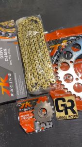 Gir Gear Set TK Racing Ninja 250R Karbu Z250 R25 MT25 520 Gold Rantai & O Ring