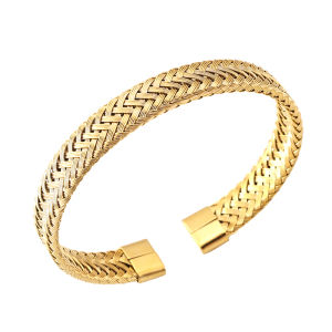 Unique stainless steel PVD plated 18K gold-plated open bracelet non fading fashionable womens wrist jewelry gift
