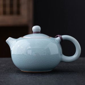 Ge Kiln Ceramic Tea Pot and Tea Cup Handmade Chinese Style Ice Crack Teapot Teacup Household Kung Fu Tea Set Chinese Tea Set
