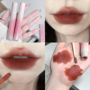 VEDO💕SHAQINUO Lip Glaze Pink Silky Smoothing Mist Lip Mud Matte Kabut Lembut Velvet Non Stick Cup Lip Glaze Pemutih Lipstik Bebas Rias