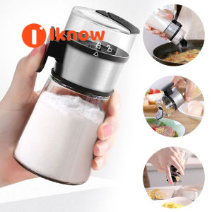 I know Push-type Salt Dispenser Salt Sugar Bottle Spice Pepper Shaker Spice Jar Push Type Can Kitchen Gadgets for Kitchen supplies