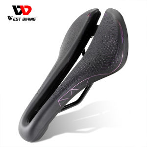 WEST BIKING Bicycle Saddle Hollow Breathable MTB Road Bicycle Seat Cushion PU Foldable Bicycle Saddle Racing Soft Cycling Saddle Bicycle Accessories
