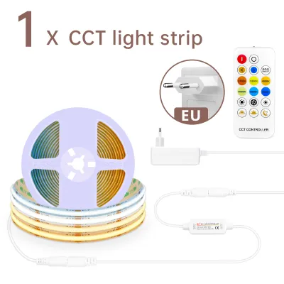 10M 5M CCT 2700K-6500K Dimmable COB LED Strip Light Cold-Natural-Warm White Changeable 576LEDs/M High Bright With Remote Control