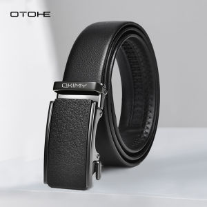 OTOHE Men’s Belt Business Leisure Belt Stylish Automatic Buckle Belt Second-layer Cowhide Waistband Youth Sports Pant Belt Stylish Simple Nice Waistband Durable Belt