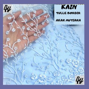 NYATA TEX seragam KAIN PERPAKET  SPESIAL WARNA ICE BLUE beserta tulle bordir warna lain juga banyak