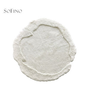 SoFINO | French Irregular Shaped Carpet Green Pink Long Fluffy