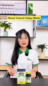 Viên Uống Bổ Não Mason Natural Ginkgo Biloba Hỗ Trợ Tăng Cường Tuần Hoàn Máu Não 60 Viên/Hộp