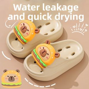 MONLEYTA | Childrens Bathroom Slippers Anti-Slip Bathing Waterproof Summer New Style Capibara Girls Slippers Comfortable EVA Material