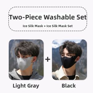 MIVOFIVO | Sun Protection Face Mask For Men UV Protection Summer Ice Silk Breathable Large Face Fit Outdoor Cycling