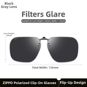 Zippo | Near Vision Clip-On Sunglasses Polarized Color Changing UV Protection