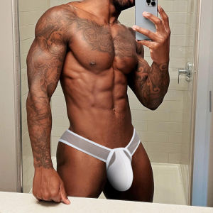 Transparent Men Underwear Ultra-Light Thin Breathable Convex Stylish Sense Goose Egg Big Bag Horn Edge High Fork Briefs